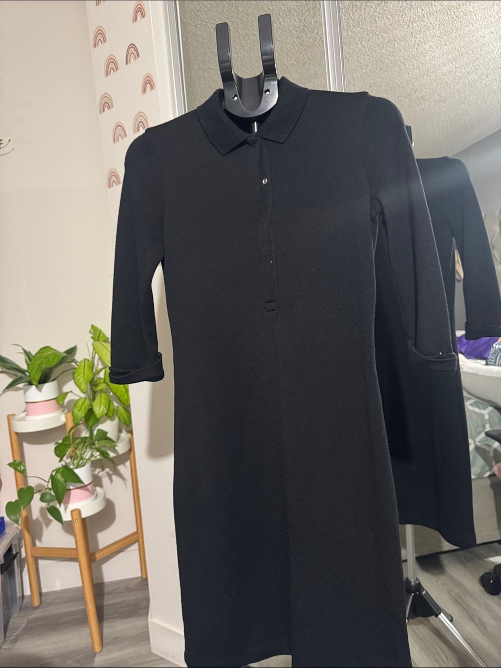 Lacoste Black Long Sleeve Polo Dress